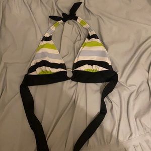 vintage striped halter bikini top